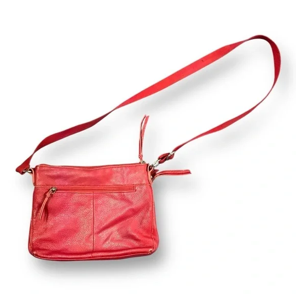 ❤️ The Sak Red Leather Crossbody Bag with Zip Pockets 🎒 - Picture 3 of 5